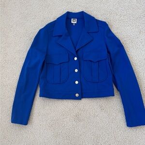 Chic vibrant blue Anne Klein jacket size Small